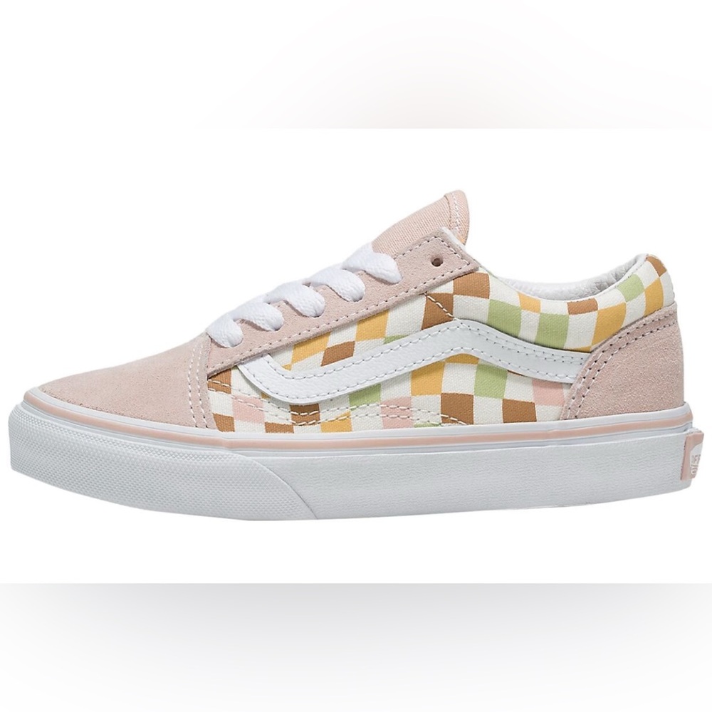 NIB [Vans] Old Skool Shoe Sneaker Tennis Shoes in Multi/True White Kids Sz 12.0 - Picture 2 of 16